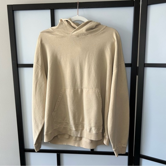 [3] TKEES Beige Core Hoodie 100% Cotton Heavyweight Hoodie Made In Canada - Picture 6 of 13